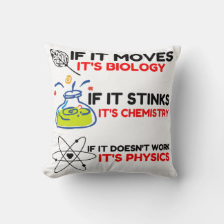 Cojín Decorativo FÍSICA DE LA QUÍMICA DE LA BIOLOGÍA DE LA Ciencia