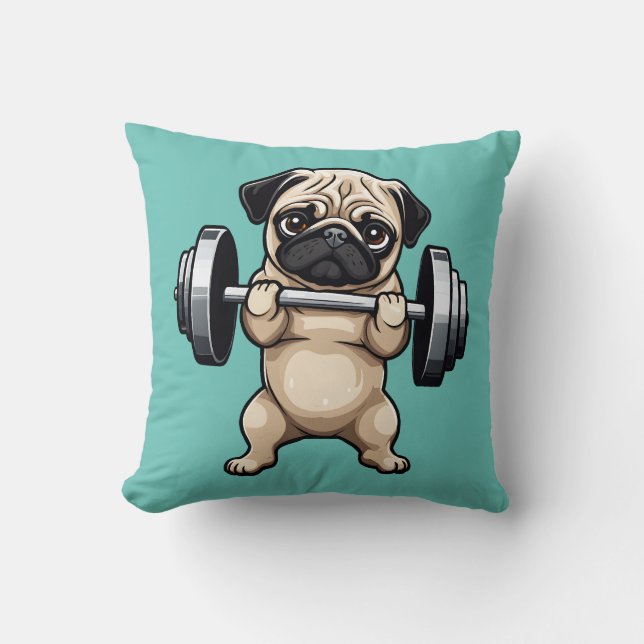 Cojín Decorativo Fitness Pug (Anverso)