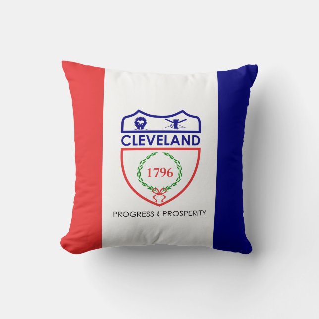 Cojín Decorativo Flag of Cleveland, Ohio Throw Pillow (Anverso)