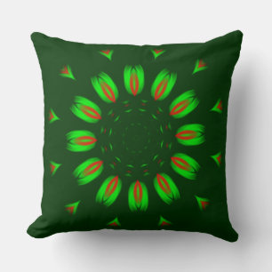 Cojín Decorativo Flamas Verdes y Rojas