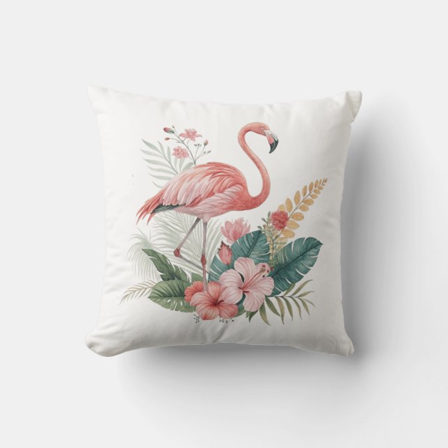 Cojín Decorativo Flamenco Con Flores (Anverso)