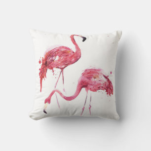 Cojín Decorativo Flamencos acuarelas, Diseño Elegante.
