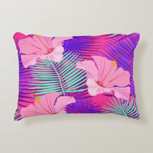 Cojín Decorativo Flamencos exóticos: Vintage rosa tropical.