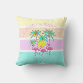 Cojín Decorativo Flamencos rosas con palmas, playas de Namaste, Ca