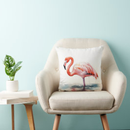 Cojín Decorativo Flamingo acuarela