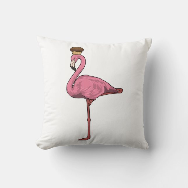 Cojín Decorativo Flamingo con Muffin (Anverso)