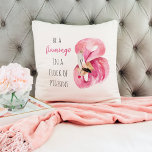 Cojín Decorativo Flamingo De Color Rosa Exótico Moderno Con Cita<br><div class="desc">Flamingo De Color Rosa Exótico Moderno Con Cita</div>