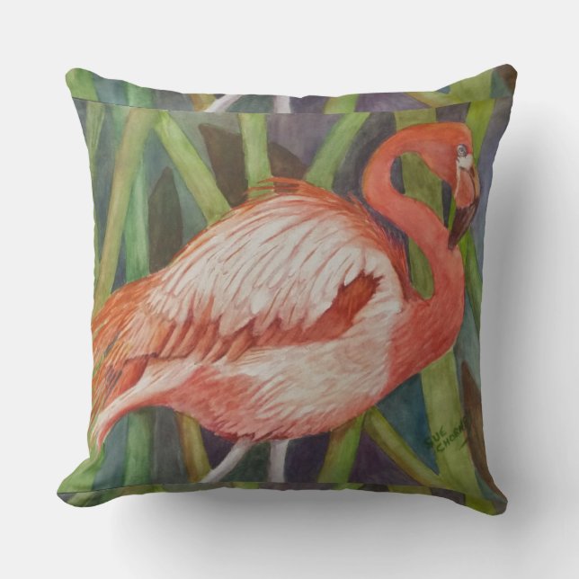 COJÍN DECORATIVO FLAMINGO DE ROPA (Anverso)