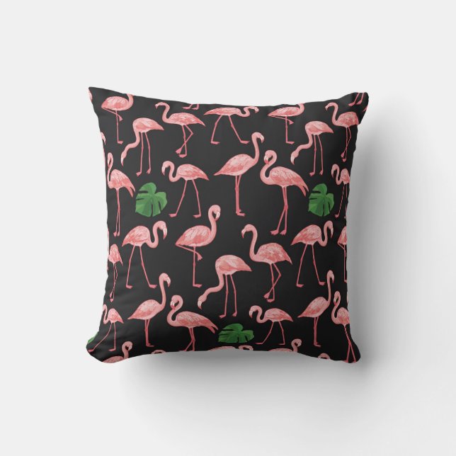 Cojín Decorativo Flamingo Elegance: Vieja Monstera Fusión. (Anverso)