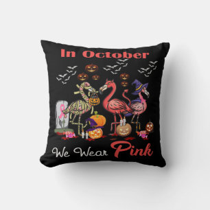 Cojín Decorativo Flamingo En Octubre Usamos Hal Rosa De Cáncer De M