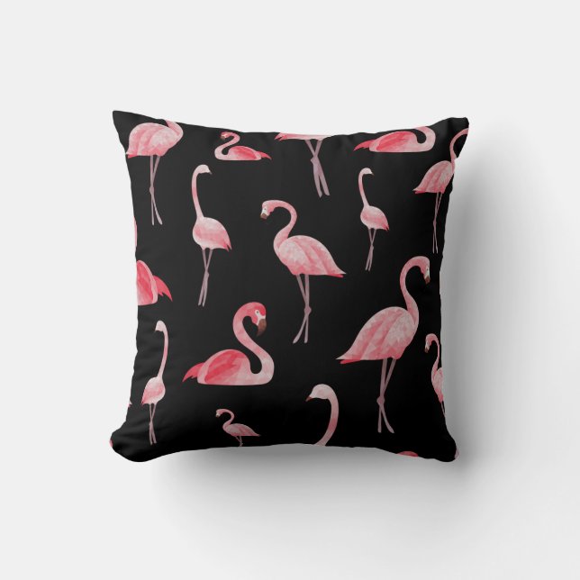 Cojín Decorativo Flamingo Flock: Diseño sin costura (Anverso)