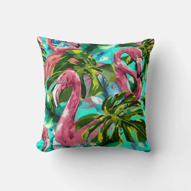 COJÍN DECORATIVO FLAMINGO FLOCK THROW PILLOW (Anverso)