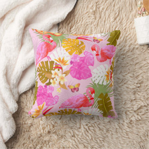 Cojín Decorativo Flamingo Garden Rosa
