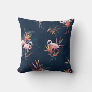Cojín Decorativo Flamingo hawaiano: Obra de arte tropical vintage