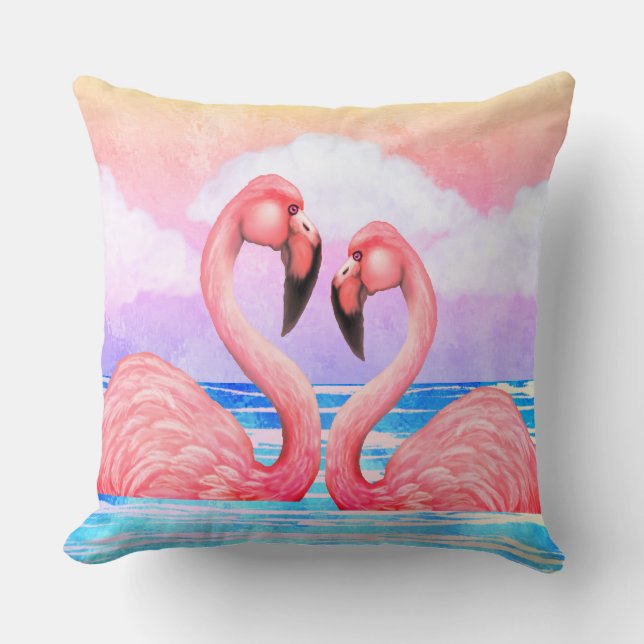 Cojín Decorativo Flamingo Lovers (Anverso)