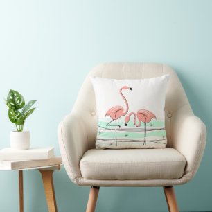 Cojín Decorativo Flamingo Ocean Pair cuadrado trasero rosa