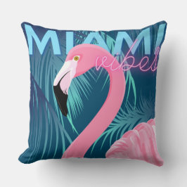 Cojín Decorativo Flamingo & Palm Sale de Miami Vibes Art Deco