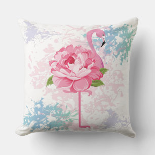 Cojín Decorativo Flamingo pintado a mano