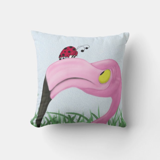 Cojín Decorativo Flamingo rosa bonito (Anverso)