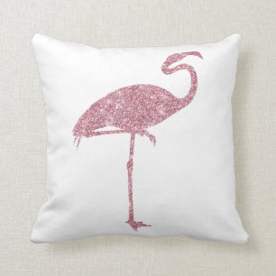 Cojín Decorativo Flamingo Rosa Purpurina Flamingos Tropical