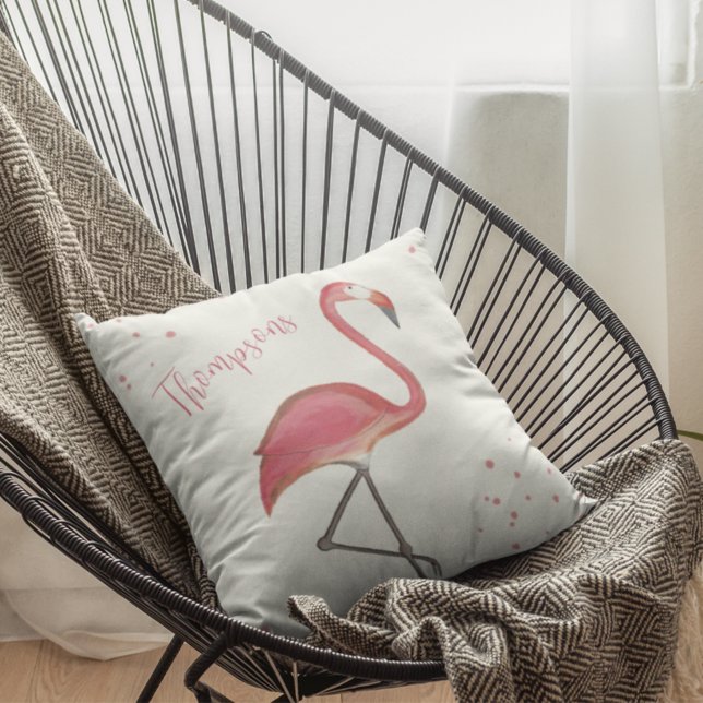 Cojín Decorativo Flamingo rosa tropical personalizado (Subido por el creador)