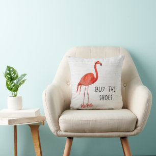 Cojín Decorativo Flamingo Rosado En Talones Altos