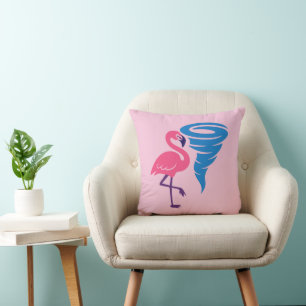Cojín Decorativo Flamingo Tornado Audaz Arte Gráfico Moderno