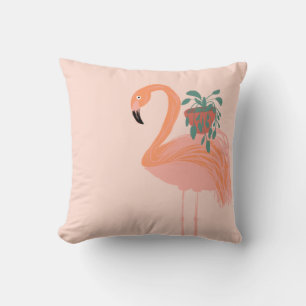 Cojín Decorativo Flamingo tropical con mano de planta putrefacta di