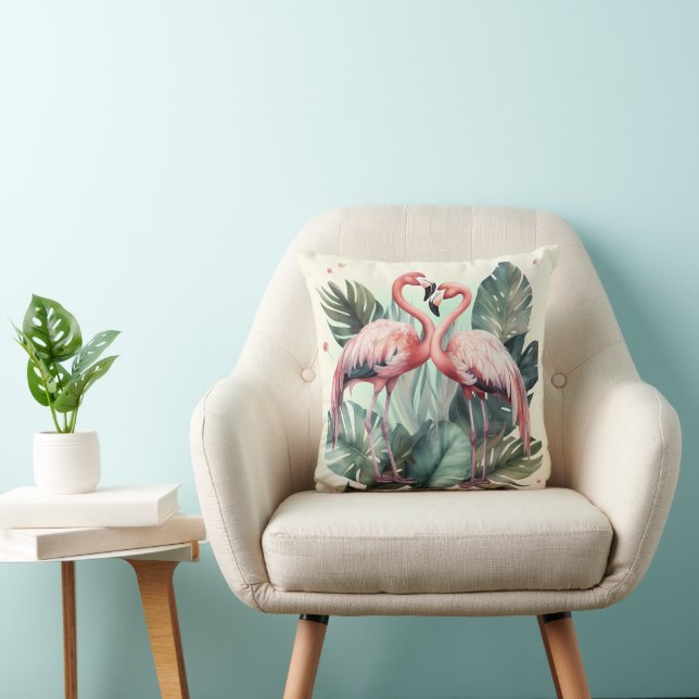 Cojín Decorativo Flamingo tropical rosa (Silla)