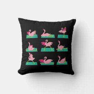 Cojín Decorativo Flamingo Yoga Poses Ejercicio de Meditación
