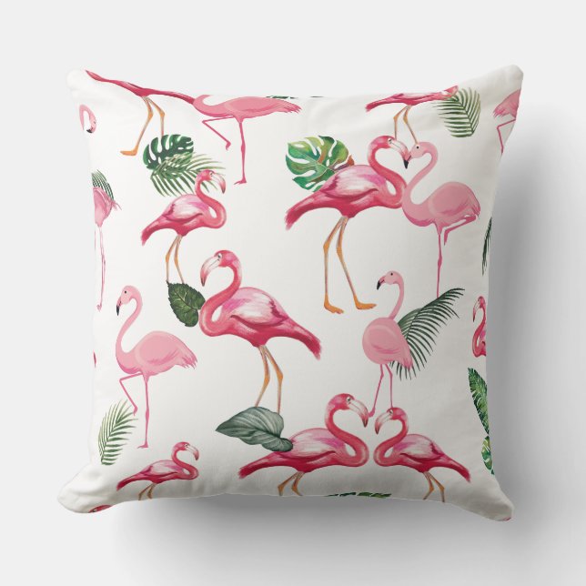 Cojín Decorativo Flamingos Aman Patrón (Anverso)