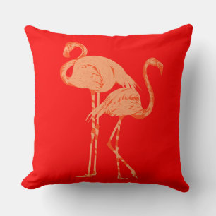 Cojín Decorativo Flamingos Rojo Intenso