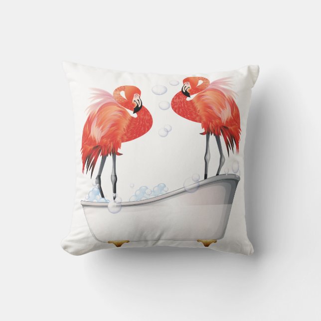 Cojín Decorativo Flamingos rosados (Anverso)