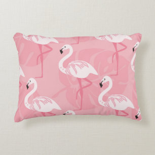 Cojín Decorativo Flamingos rosados: ilustracion vintage sin costura
