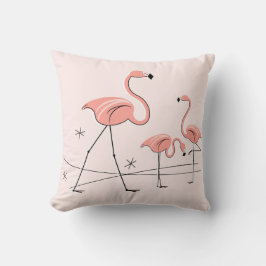 Cojín Decorativo Flamingos Trío rosa 2 cuadrado de atrás a rayas
