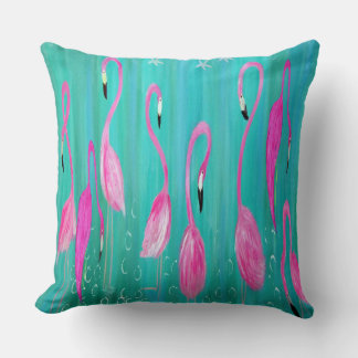 Cojín Decorativo Flamngos tropical home throw pillow