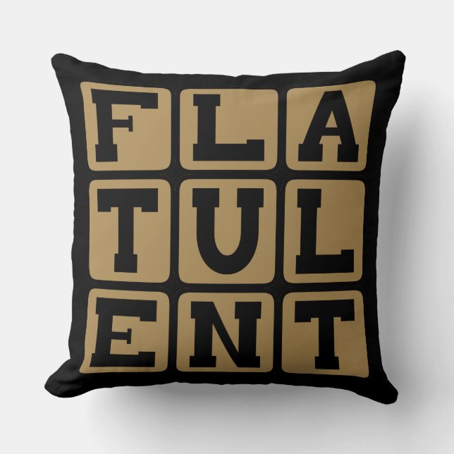 Cojín Decorativo Flatulento, Lleno de Pedos (Anverso)