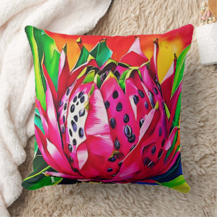 Cojín Decorativo Flauta de fruta de dragón exótica
