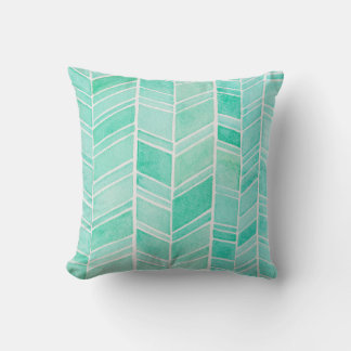 Cojín Decorativo Flecha de color de agua Patrón de herringbone Pila