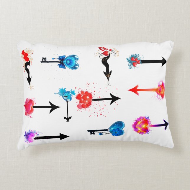 Cojín Decorativo Flecha y corazón del Día de San Valentín (Anverso)