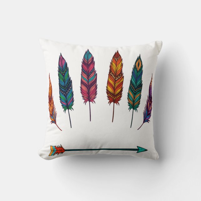 Cojín Decorativo flecha y plumas (Anverso)