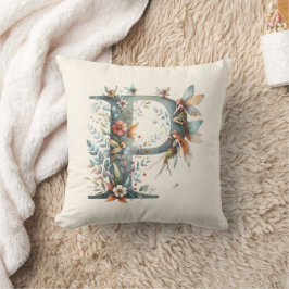 Cojín Decorativo Flechas de color de agua verde Monograma P