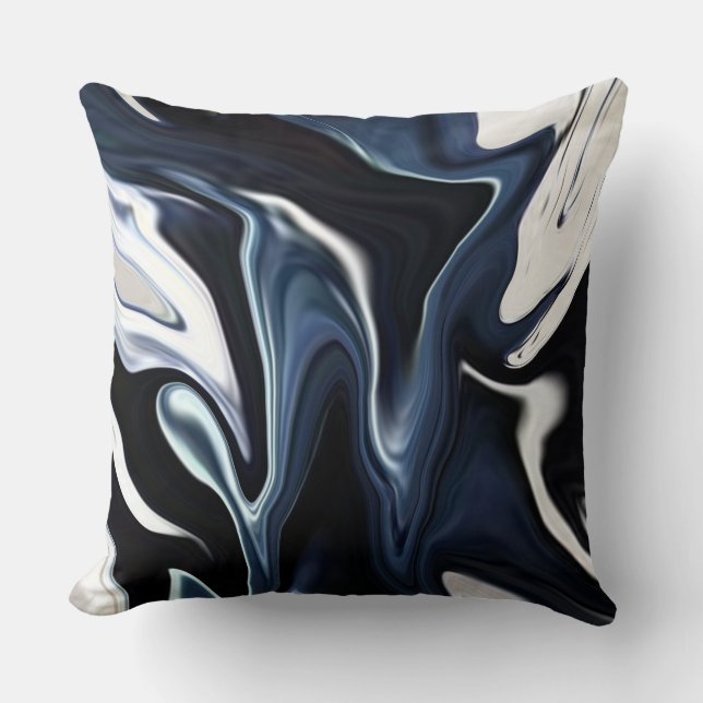 Cojín Decorativo Flechas de giro de patrón azul borroso (Anverso)