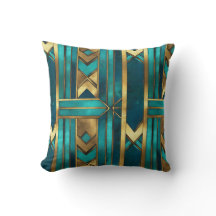 Flechas geométricas Art Deco, dorado y turquesa