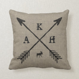 Cojín Decorativo Flechas, letras monográficas y morosas decorativas