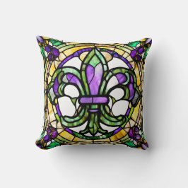 Cojín Decorativo Fleur De Lis de Mardi Gras