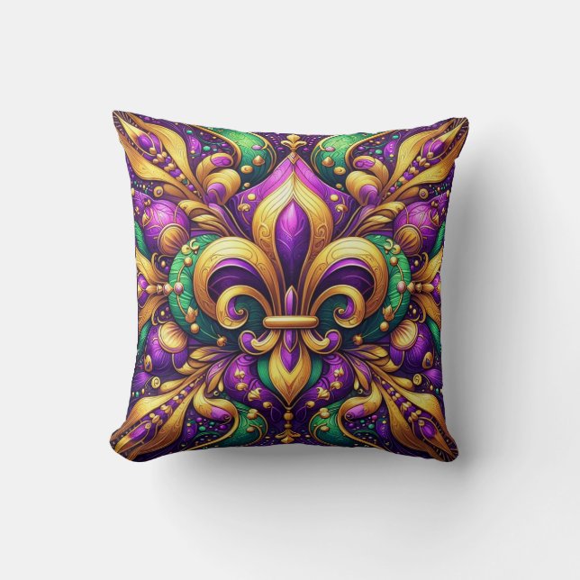 Cojín Decorativo fleur de lis mardi gras (Anverso)