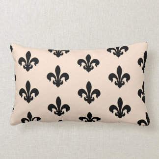 Cojín decorativo Fleur De Lis negro y beige