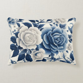 Cojín Decorativo Fleurs bleue et blanches