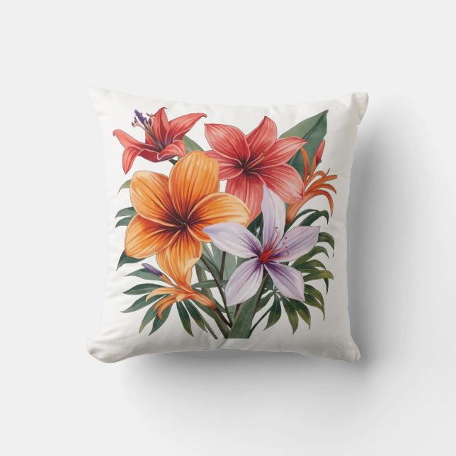 Cojín Decorativo Fleurs Exotiques – Bouquet Tropical Coussin (Anverso)